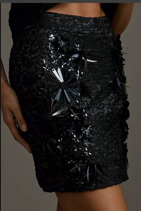 Anthropologie Dresses & Skirts - NWT Essentiel Antwerp Sequin Black Mini Skirt - Size 4